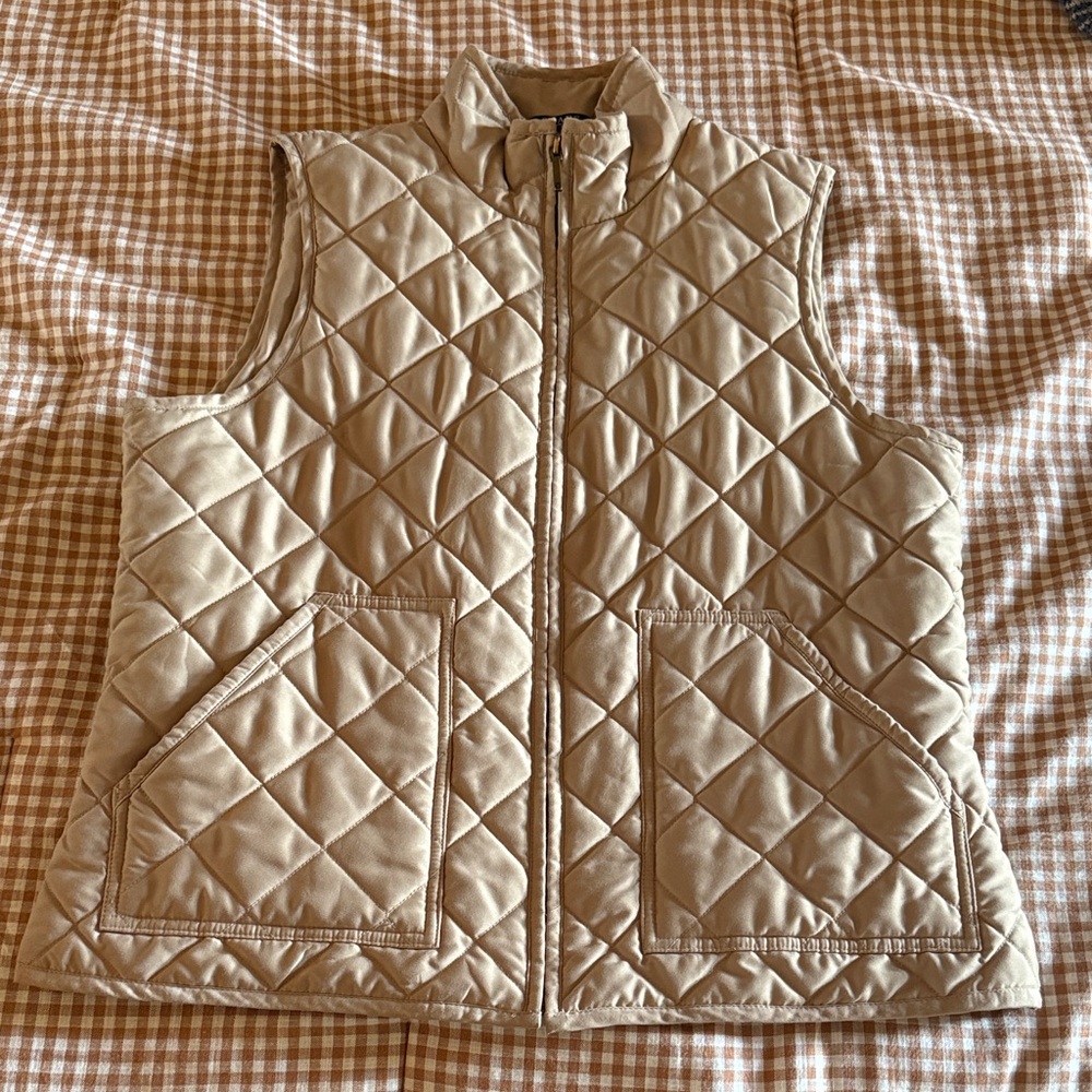 Chaps Beige Quilted Vest